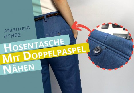 Thumbnail zur Anleitung Hosentasche mit Doppelpaspeltasche selber nähen