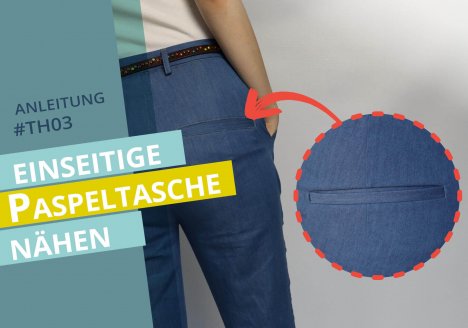 Thumbnail zur Anleitung Einseitige Hosen Paspeltasche selber nähen