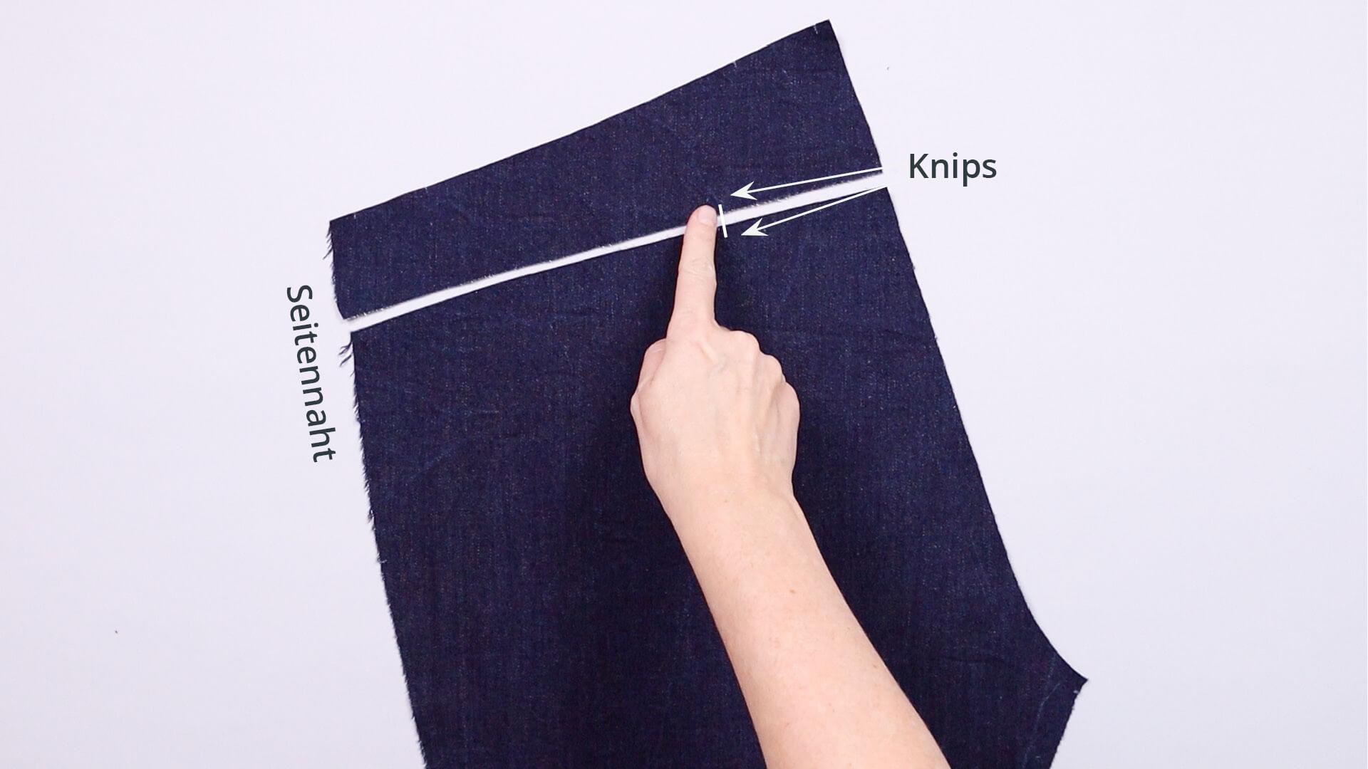 smartPATTERN Nähanleitung für Sattel-und Gesäßnaht einer Jeanshose- zurechtgelegte Hinterhosen Teile