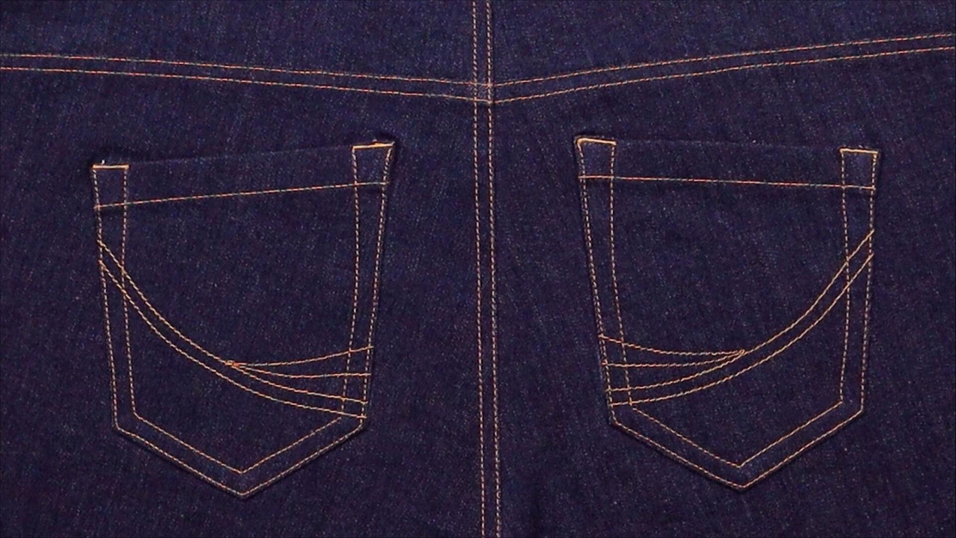 smartPATTERN Nähanleitung für aufgesetzte hintere Tasche einer Jeanshose- fertige Taschen