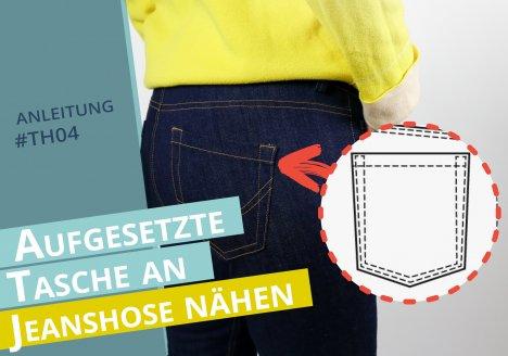 smartPATTERN Nähanleitung für aufgesetzte hintere Tasche einer Jeanshose-Thumbnail