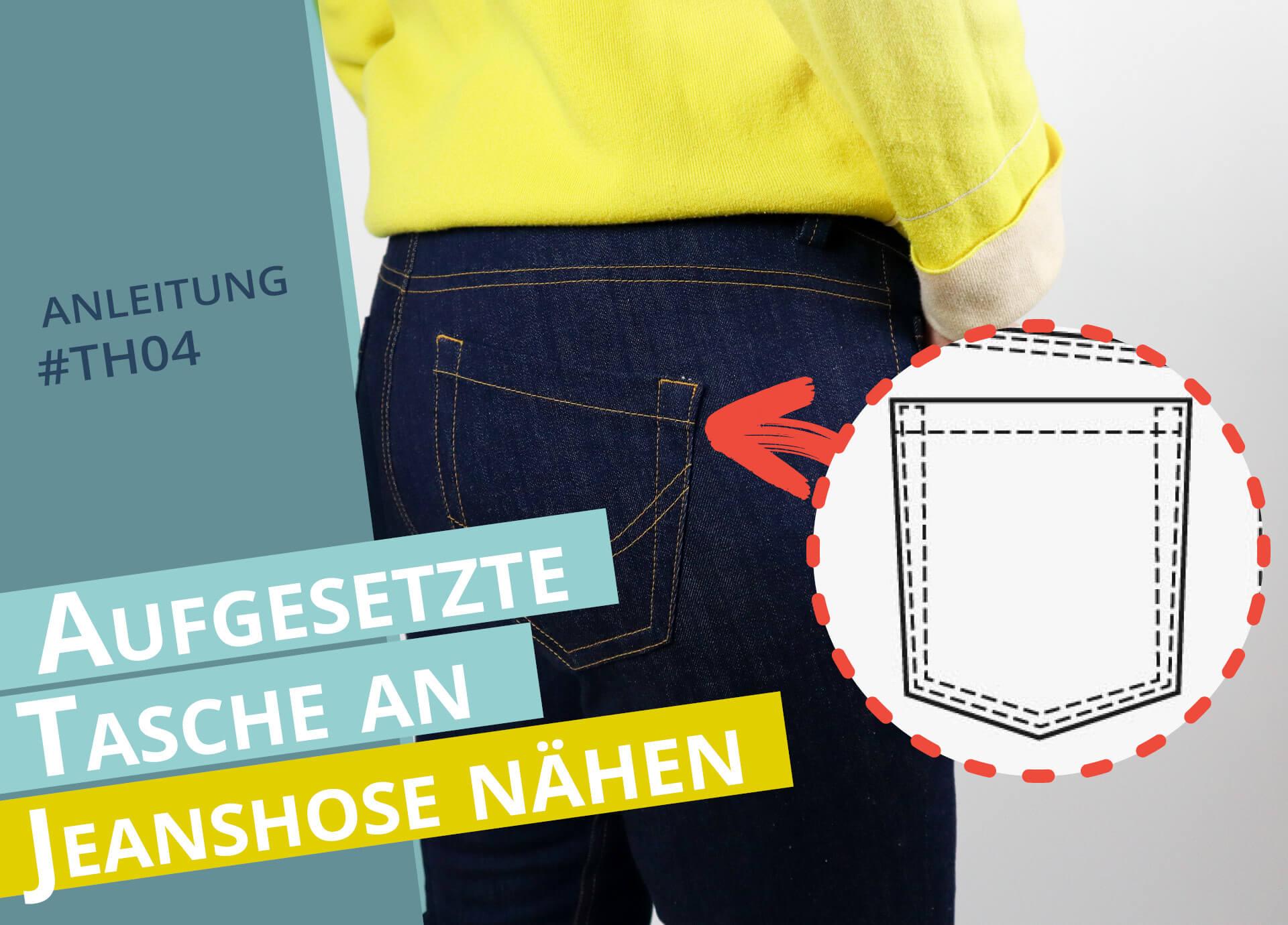 smartPATTERN Nähanleitung für aufgesetzte hintere Tasche einer Jeanshose-Thumbnail