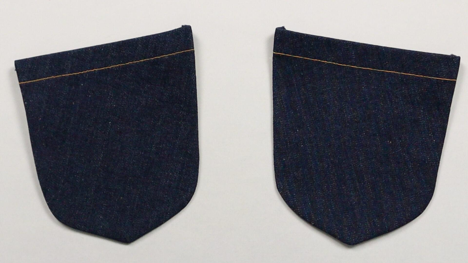 smartPATTERN Nähanleitung für aufgesetzte hintere Tasche einer Jeanshose- Außenansicht der fertigen Tasche