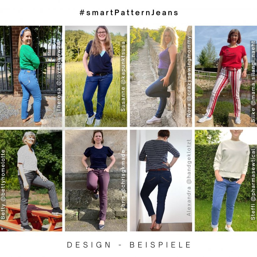 schnittmuster-Stretch-Jeans-design-beispiele-2 Designbeispiel2 für ein Schnittmuster der konfigurierbaren Frauen Jeans Hose