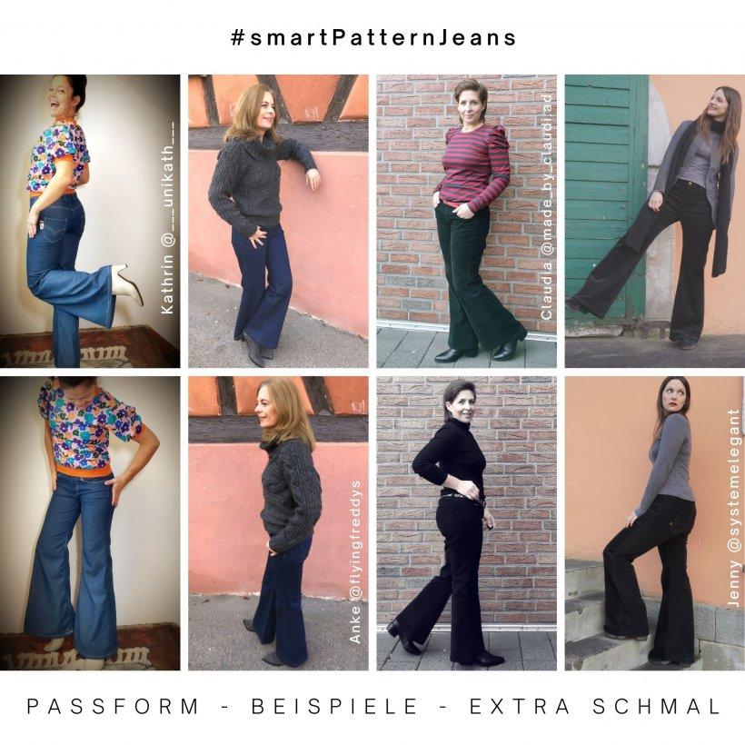 fit-beispiele-1-Flared-Jeans-extraSchmal-jeans-selber-naehen Jeanshose selber nähen, Beispiele der Schlag Jeanshose- extra schmale Passform 1
