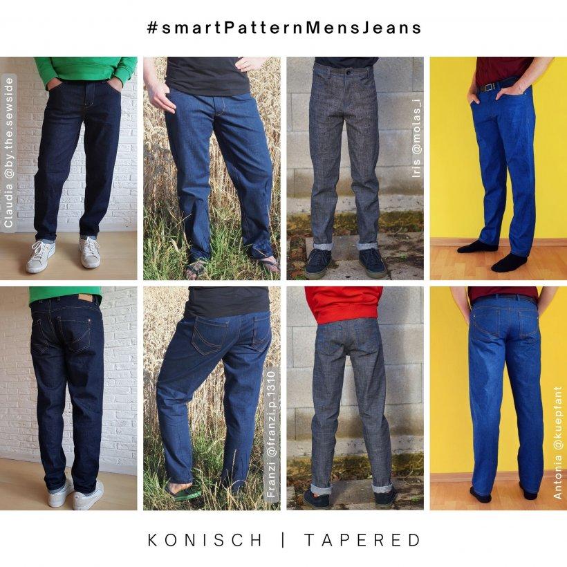 konisch-1-maenner-jeans-selber-naehen Jeanshose selber nähen, Beispiele der Männer Jeanshose-tapered- konische beinform