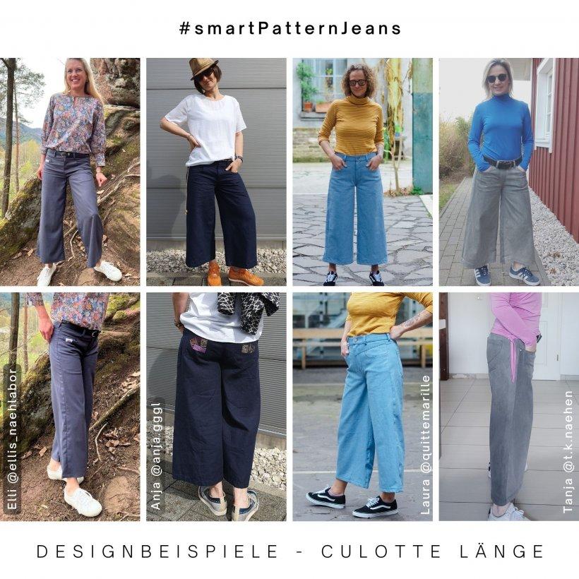 designbeispiele-1-wide-leg-jeans-selber-nähen-diy Jeanshose selber nähen, Designbeispiele der Wide Leg Jeanshose, in Culotte Länge