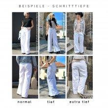 schritttiefe-desingbeispiele-wide-leg-jeans-selber-nähen-diy Jeanshose selber nähen, Designbeispiele der Wide Leg Jeanshose, unterschiedliche Schritttiefe