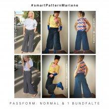 Marlenehose nähen- beispiele normale Paßform mit 1 Bundfalte Marlenehose nähen- beispiele normale Paßform mit 1 Bundfalte