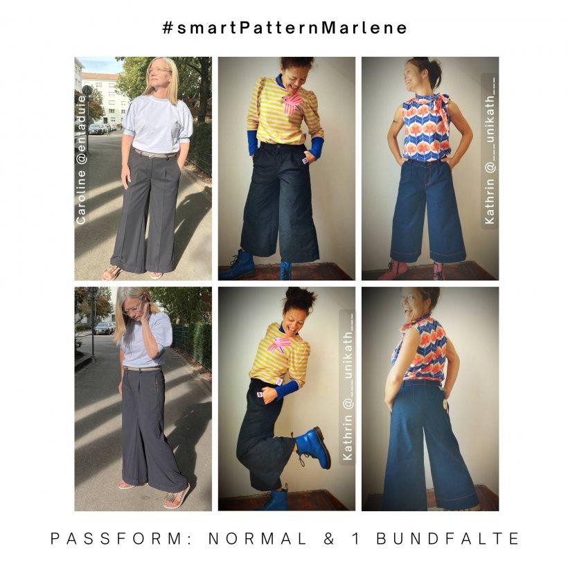 Marlenehose nähen- beispiele normale Paßform mit 1 Bundfalte Marlenehose nähen- beispiele normale Paßform mit 1 Bundfalte