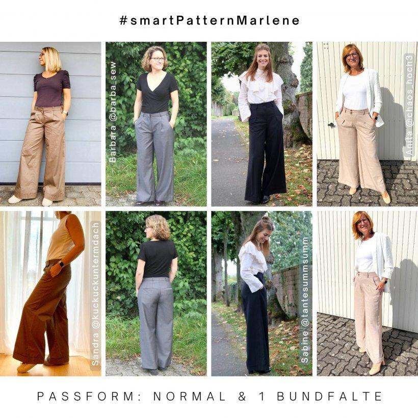 Marlenehose nähen- beispiele normale Paßform mit 1 Bundfalte Marlenehose selber nähen- beispiele normale Paßform mit 1 Bundfalte