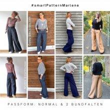 Marlenehose nähen- beispiele normale Paßform mit 2 Bundfalten Marlenehose nähen- 4 beispiele normale Paßform mit 2 Bundfalten