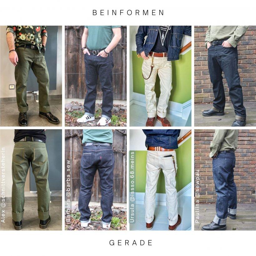 Selvedge-men-Beinformen-gerade Selvedge Männer Jeans nähen, Designbeispiele gerade Beinformen
