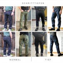 Selvedge-men-schritttiefen Selvedge Männer Jeans nähen, Designbeispiele verschiedene Schritttiefen