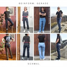 Selvedge Frauen Jeans nähen, Designbeispiele Beinform gerade in schmalem Fit-2