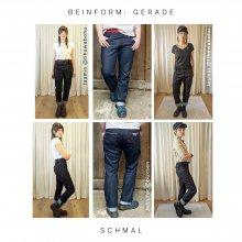 Selvedge Frauen Jeans nähen, Designbeispiele Beinform gerade in schmalem Fit