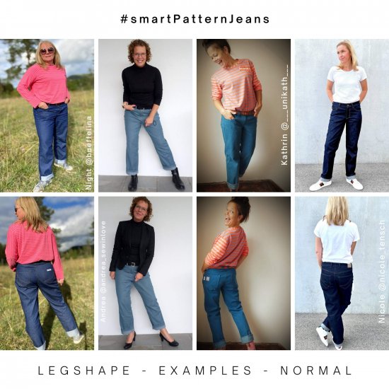 Sew your own jeans, examples of boyfriend style normal fit