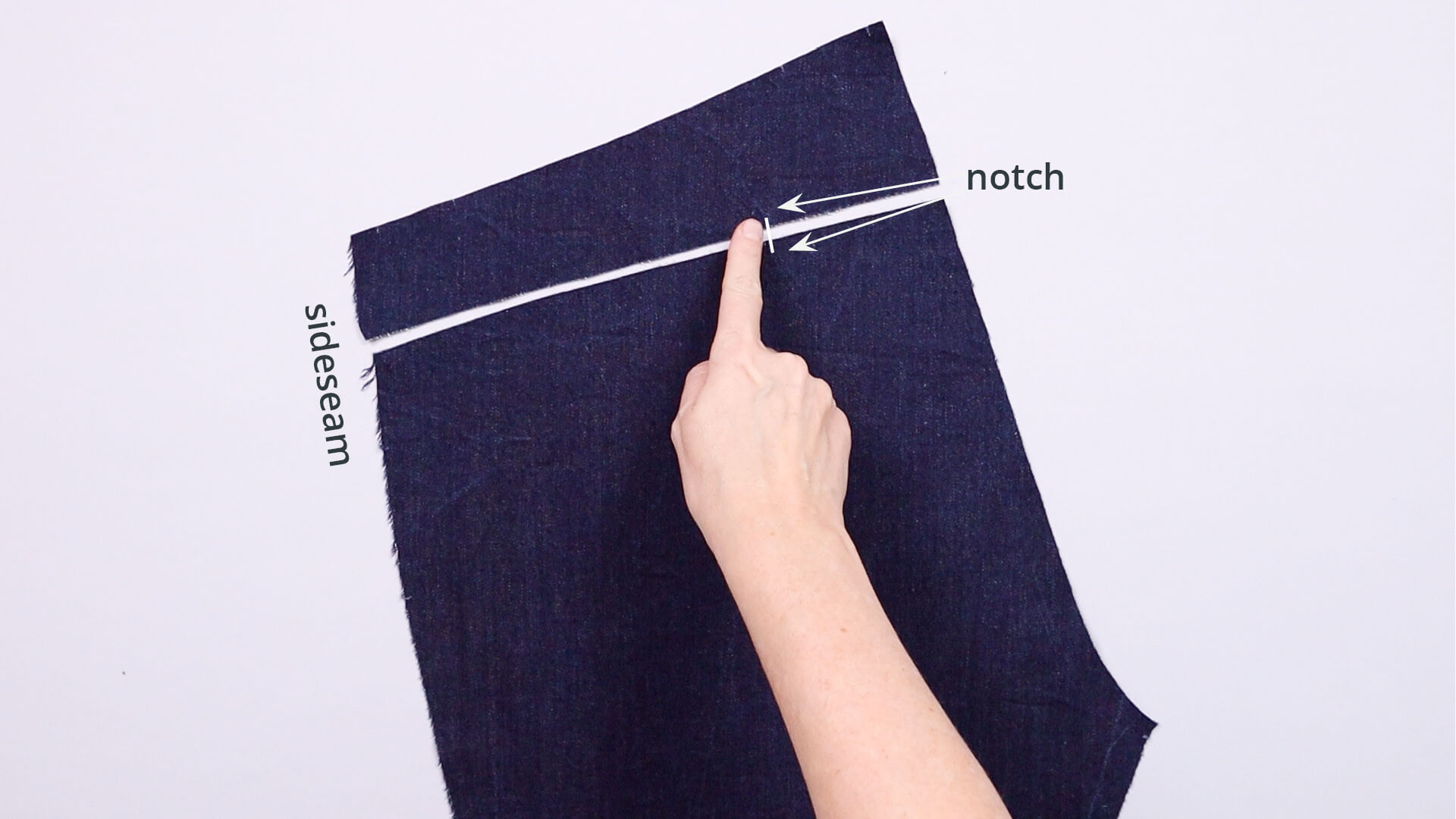 smartPATTERN sewing instructions for saddle and seat seam of a pair of denim pants - cut-out back trouser parts