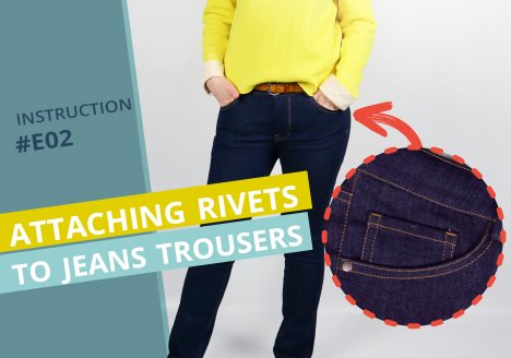 smartPATTERN sewing instructions for attaching rivets to denim trousers - Thumbnail