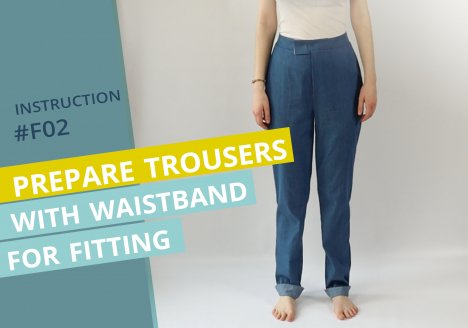 The cover picture shows how the trousers are put on for the fitting.