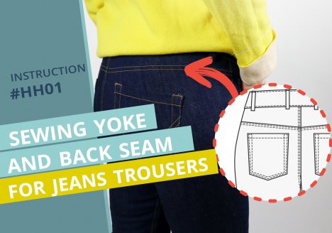 smartPATTERN sewing instructions for back yoke and seat seam of jeans- Thumbnail