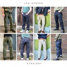 Selvedge-men-leg-shapes-straight Selvedge men's jeans sewing, design examples straight leg shapes