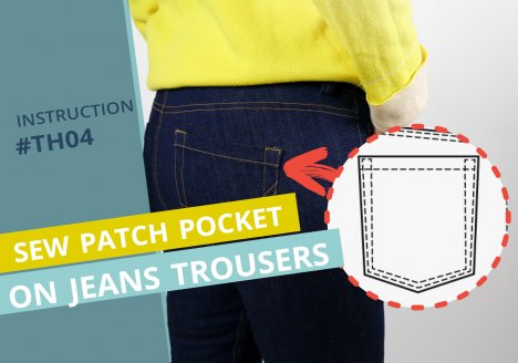 smartPATTERN sewing instructions for back patch pocket of a pair of jeans thumbnail