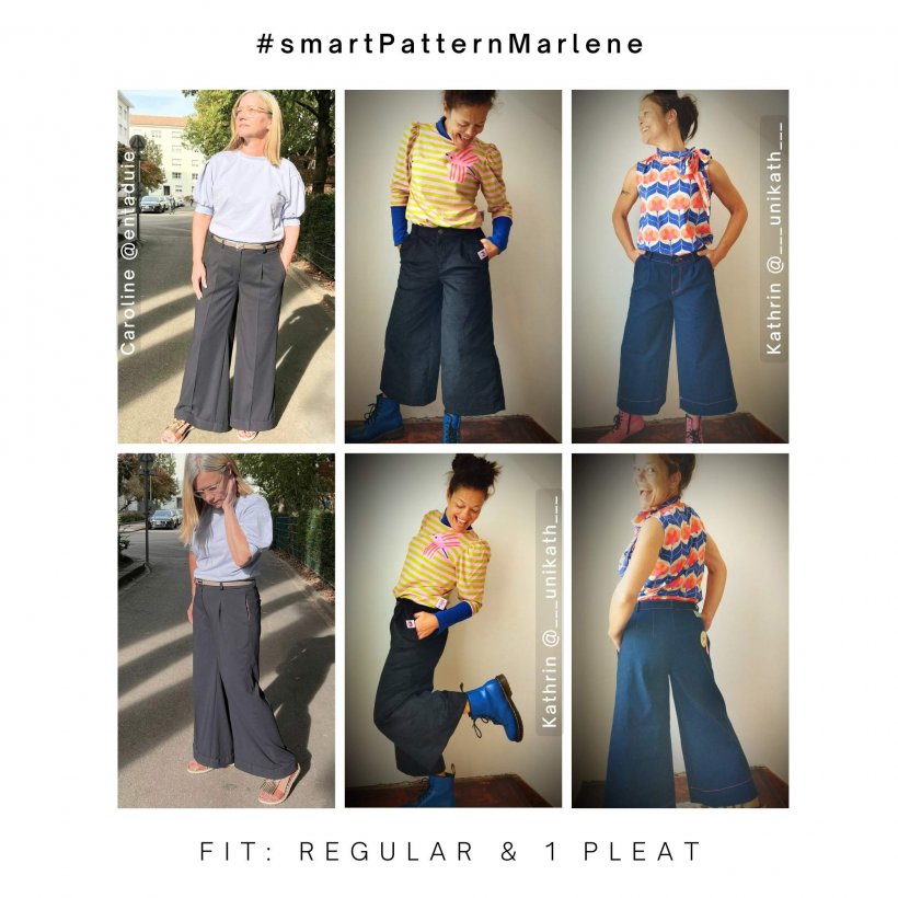 Sewing Marlene trousers - examples regular fit with 1 pleat Sewing Marlene trousers - examples regular fit with 1 pleat