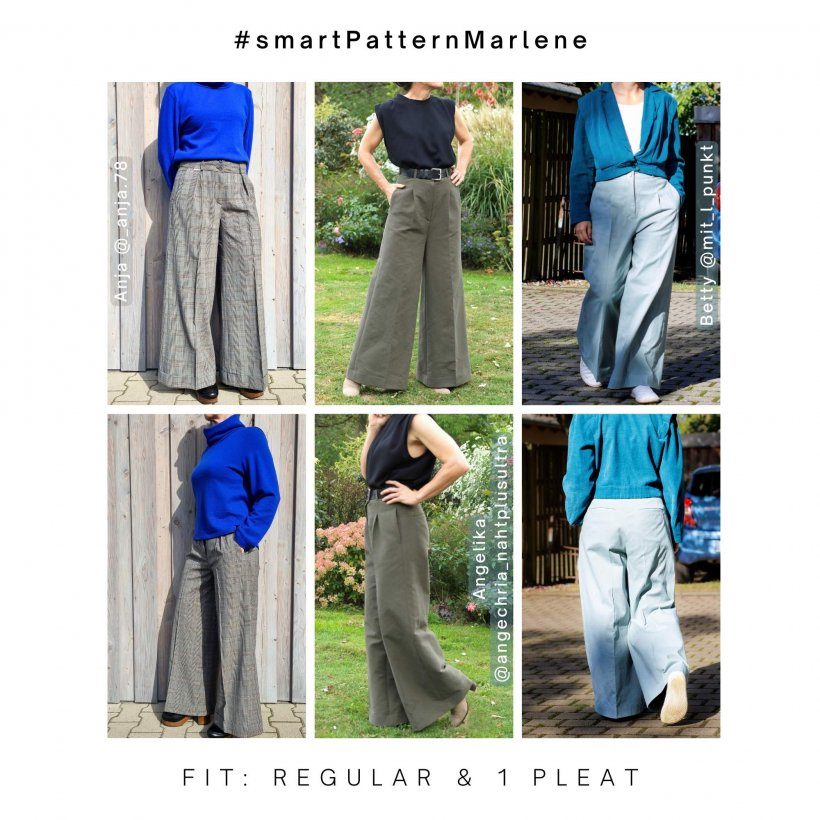 Sewing Marlene trousers - examples regular fit with 1 pleat diy Marlene pants sewing- examples regular fit with 1 pleat