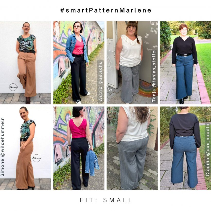 Sewing Marlene trousers- examples small fit Sewing Marlene trousers- examples small fit