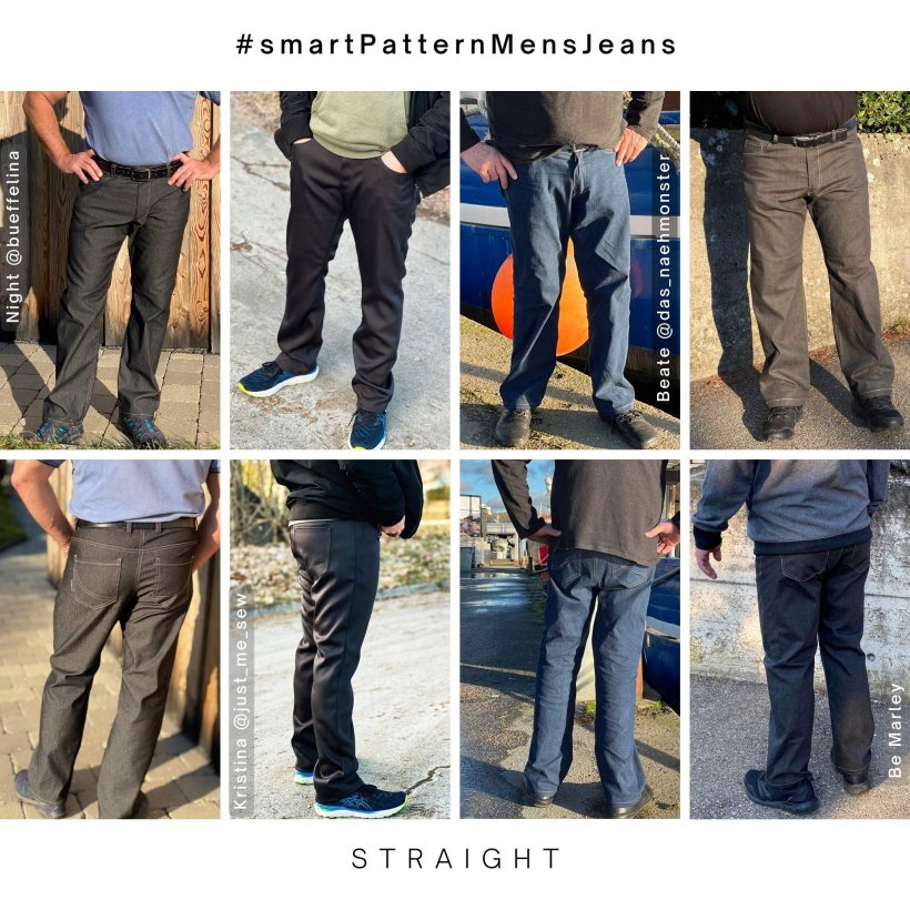 straight-5-men's-jeans-sew-it-yourself Sew your own jeans, examples of men's straight leg jeans