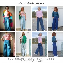 design-examples-6-wide-leg-jeans-sew-yourself-diy Sew your own jeans, design example 6 of the wide leg jeans, slightly flared leg shape with a normal fit at the seat