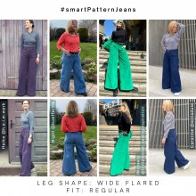 design-examples-4-wide-leg-jeans-sew-yourself-diy Sew your own jeans, design example 4 of the wide leg jeans, wide flared leg shape with a normal fit at the seat