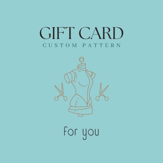 printable giftcard for smartpatterm sewing pattern titel picture with tailor bust motif