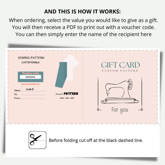 printable giftcard for smartpatterm sewing pattern machine rose motif order instruction