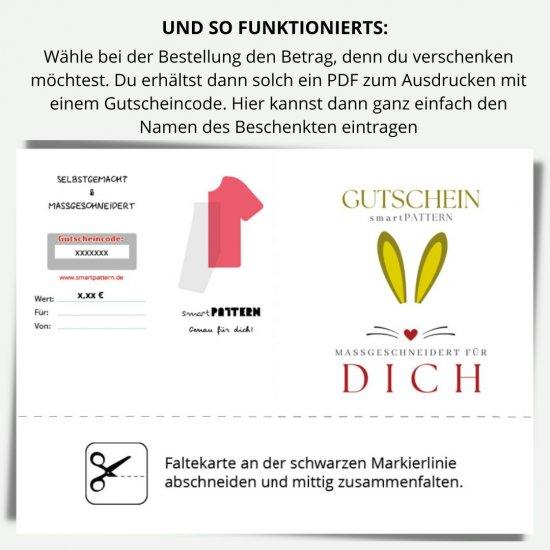 ausdruckbare gutscheinkarte für smartpattern schnittmuster - Motiv Ostern- Anleitung