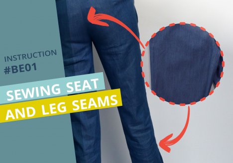 smartPATTERN instructions #BE01 for sewing your own tailored trousers-DIY- Thumbnail leg seams