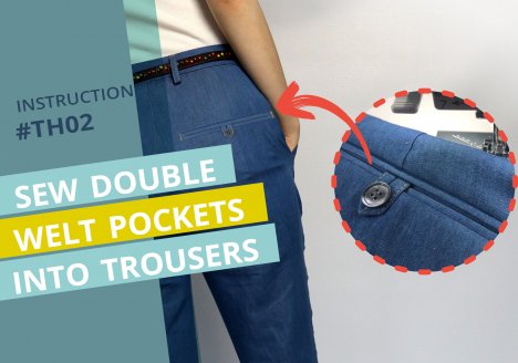 Thumbnail for the tutorial Sew your own trouser pocket with double piping pocket