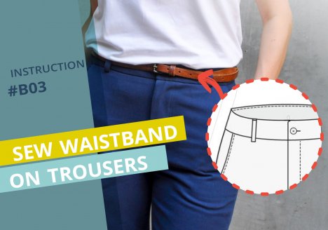 The picture is the cover picture for the instructions for sewing an waistband.