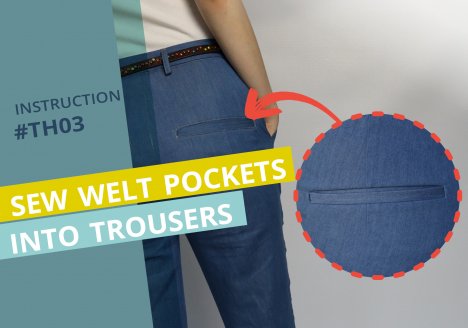 Thumbnail for the tutorial Sew your own welt pocket into trousers