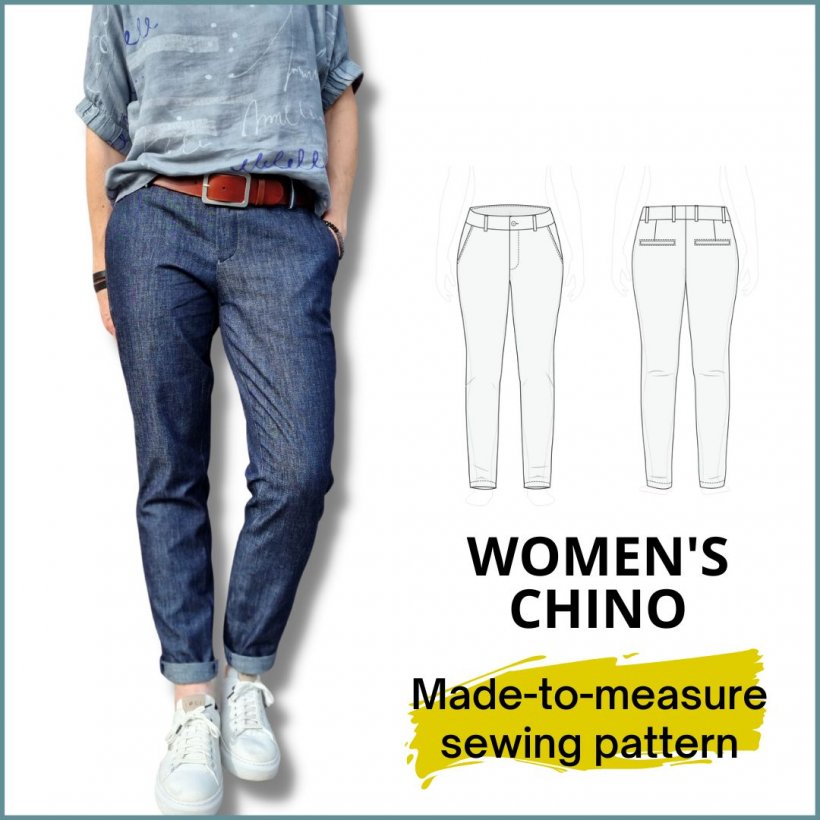 smartpattern sewing pattern configurator cover picture with chino and sketch