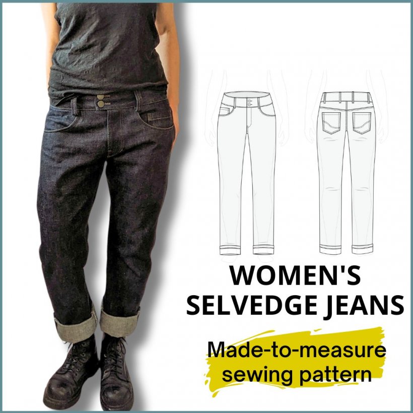 smartpattern pattern configurator women's selvedge jeans and sketch
