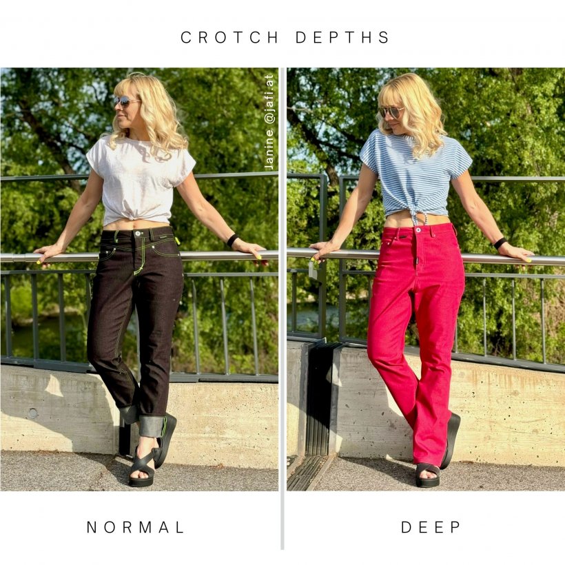 girlfriend-jeans-crotch-depths-examples Examples of different crotch depths of girlfriend jeans