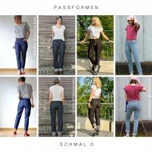 Passform Beispiele Girlfriend-Jeans- schmal-für unelastischen Denim
