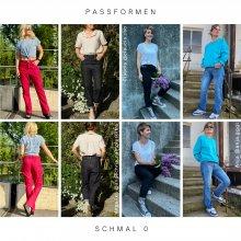 Passform Beispiele Girlfriend-Jeans- schmal-für unelastischen Denim
