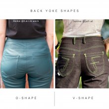 jeans-back-yoke-shape-examples Examples of different back saddle shapes