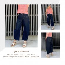 barrel-leg-jeans-sewing-smart-pattern-entaduie-medium-shaped-knee-and-hem-darts medium shaped barrel leg jeans with hem and knee darts