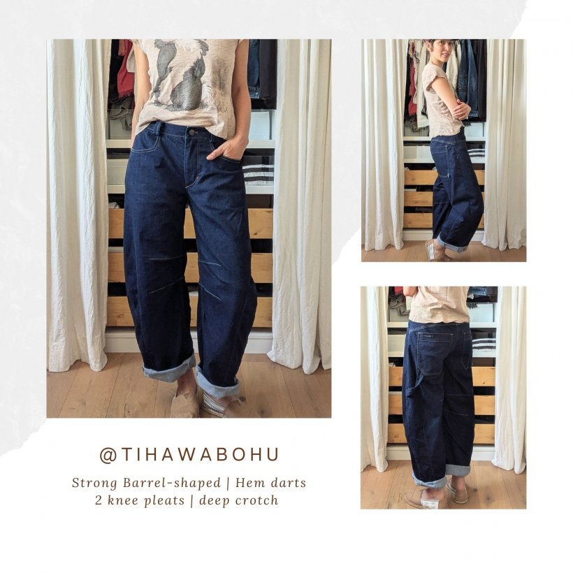 barrel-leg-jeans-sewing-smart-pattern-tihawabohu-strong-shaped-knee-and-hem-darts barrel leg jeans in a strong design according to the smartpattern pattern