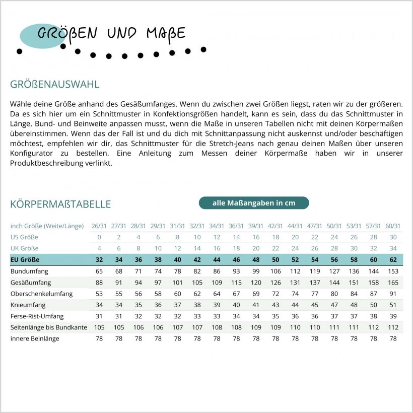 Stretch-jeans-hj02-Masstabelle-und-groesse Körpermaßtabelle für Bootcut Stretch Jeans HJ02