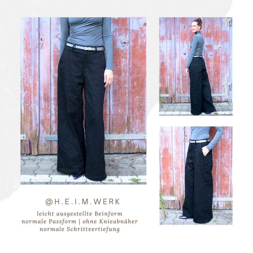 baggy-jeans-schnittmuster-leicht-ausgestellte-beinform-normale-passform-Heike Designbeispiel für Schnittmuster einer leicht ausgestellten Baggy Jeans